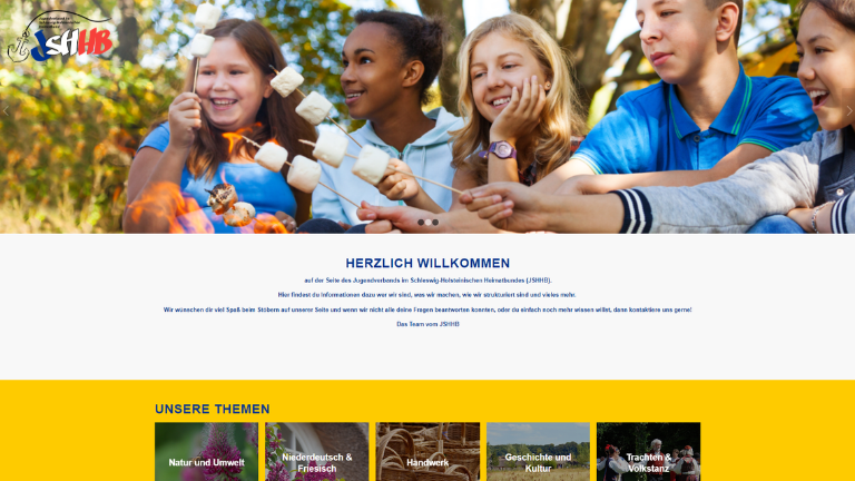 Screenshot der Startseite von www.jshhb.de